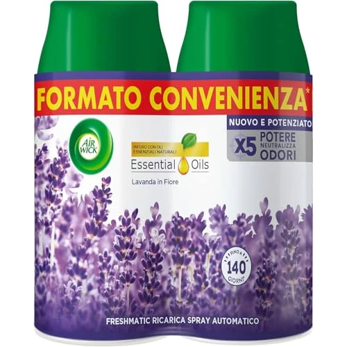 Offerta a tempo: Airwick Freshmatic Profumatore per Ambienti, 2 Ricariche Spray Automatico — 38% da 7,99 € a 4,99 €