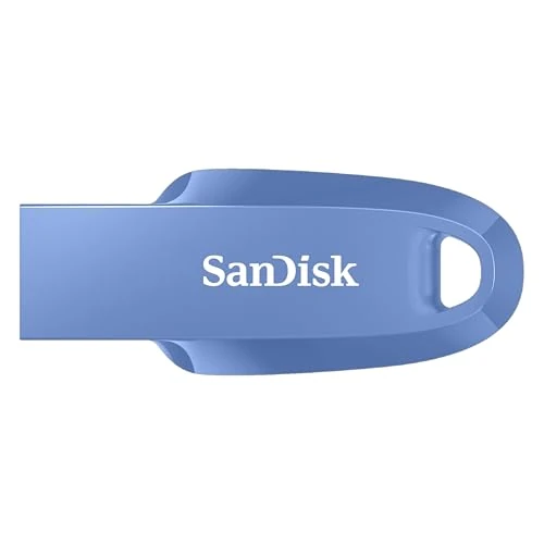 SanDisk 256GB Ultra Curve USB 3.2 Flash Drive, USB Stick, memory stick up to 100 MB/s read speeds, RescuePRO data recovery software, keyring loop, Navy Blue