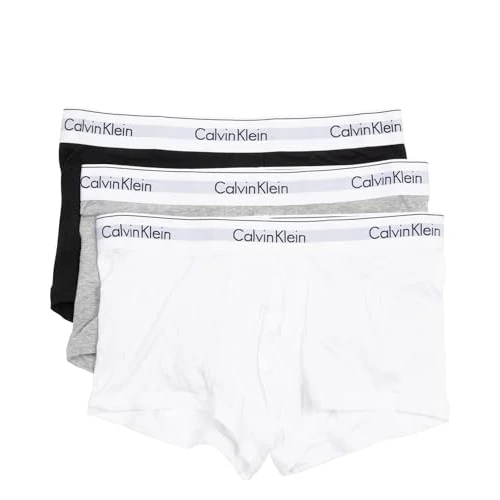 Calvin Klein Bokserki męskie z niskim stanem, Czarny, biały, szary wrzos, XL