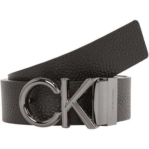 Calvin Klein Men Belt Warmth PB 4.0 cm Leather, Brown (Black/Brown), 53,1 inches