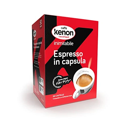 Offerta a tempo: 50 Capsule caffé COMPATIBILI CON NESPRESSO - Capsule Caffè KENON tostato e macinato in capsula da 5 gr- Compatibili con le Macchine ad uso domestico Nespresso — 15% da 25,90 € a 21,90 €
