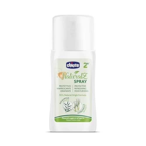 CHICCO NaturalZ Protection Spray 100 ml Natural Protection in The Summer Season with Citronella and Eucalyptus, Day and Night Protection