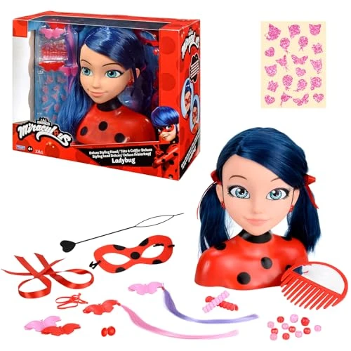 Offre limitee: BANDAI - Miraculous Ladybug - Tête à coiffer Miraculous Deluxe 21cm - Tête à coiffer Marinette + 30 Accessoires - Licence Officielle Miraculous - Jouet Enfant 4 Ans et + - P50247 de 23.99 EUR a 18.52 EUR (economie 23%)