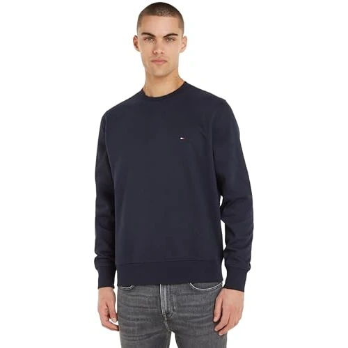Offerta a tempo: Tommy Hilfiger Men's IM NA Flag Logo Sweatshirt, Desert Sky, XS - 38% da 99.90 € a 61.57 €