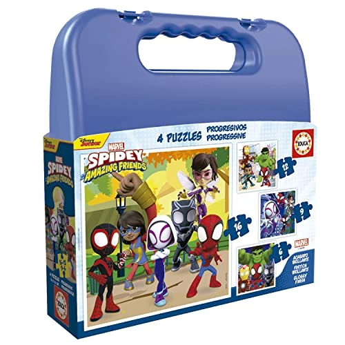 Oferta limitada: Educa - Maleta Spidey | Set de 4 Puzzles Infantiles progresivos de 6 a 16 Piezas | Compuesto por Grandes Piezas, +3 años (19580) de 12.99 € a 11.95 € (ahorro 8%)