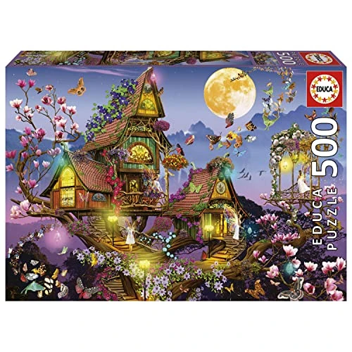 Offerta a tempo: Educa - Puzzle da 500 pezzi per adulti e bambini | Casa delle fate | Misura: 48 x 34 cm. Include colla fix puzzle. Da 11 anni (19554) - 40% da 9.49 € a 5.69 €