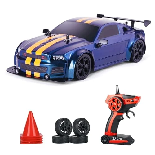 iBlivers Coche Teledirigido, 1:14 RC Drift Coche 4WD Drift RC Car Vehículo Alta Velocidad Carreras Teledirigido Drifting Coches Regalos Juguete para Niños Adulto Niños