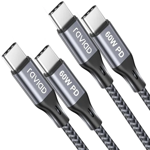 Offerta a tempo: RAVIAD Cavo USB C USB C [2Pezzi 1M], 60W Cavo USB Type-C PD 3A Ricarica Rapida Nylon Intrecciato Cavo per iPhone 17 16 15 Pro Max, Samsung Galaxy S24 S23 S22 S21 S20 A12, Google Pixel - 27% da 10.99 € a 7.99 €