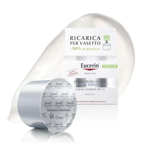 Zeitlich begrenztes Angebot: Eucerin Hyaluron-Filler + 3x Effect Tagespflege LSF 15 für trockene Haut Nachfüllkapsel 50 ml, feuchtigkeitsspendende Gesichtscreme mit Hyaluronsäure reduziert Falten und feinen Linien von 25.36 € auf 25.36 € (0.00% Rabatt)