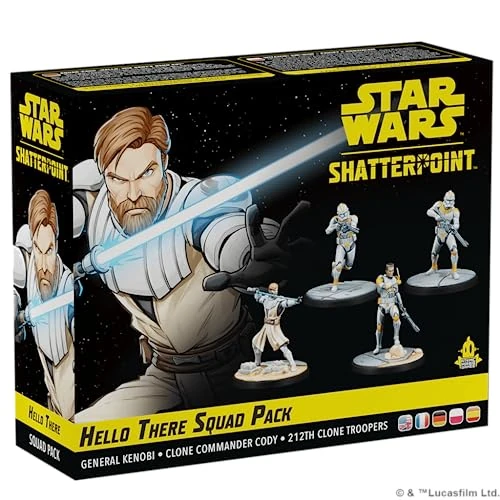 Oferta limitada: Asmodee Star Wars Shatterpoint – Pack de Escuadra Hello There, Incluye General OBI-WAN Kenobi, Comandante Cody y 212.º Batallón de Ataque, Expansión de Miniaturas, 2 Jugadores, 14+ Años, Español de 46.17 € a 29.99 € (ahorro 35%)