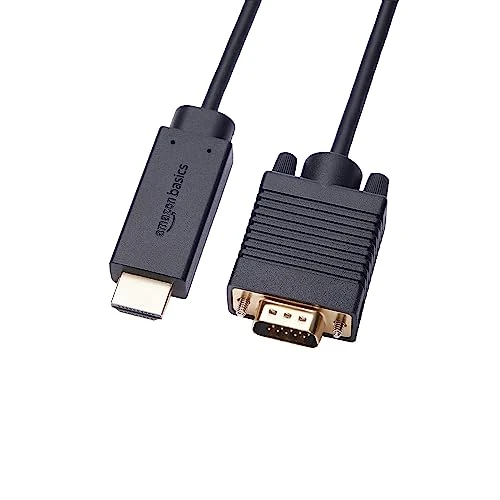 Amazon Basics Cavo da HDMI (sorgente) a VGA (Display) non bidirezionale, placcato in oro, 6 feet, nero
