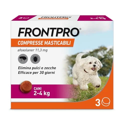 FRONTPRO Pesticide in Chewable Tablets Dog S (2-4 kg), 3 Months Protection Flea and Tick Free