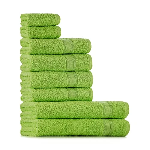 Limited-time offer: Tuiste Hand Towel Set, Apple Green, 100% Cotton Hand Towel Set, 8 Pieces, 2 x Bath Towels (70 x 140), 4 x Hand Towels (50 x 90), 2 x Guest Towels (30 x 50), Soft and Absorbent, Colour: Apple Green from 44.02 GBP to 44.02 GBP (save 0%)