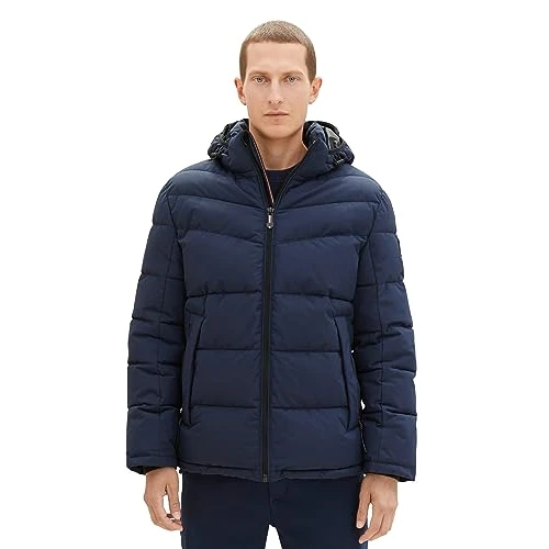 Offerta a tempo: TOM TAILOR Giacca Buffer con Cappuccio, 10668-sky Captain Blue, XL Uomo - 0.00% da 116.42 € a 116.42 €
