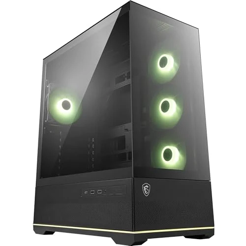 MSI mag PANO 110R PZ - Carcasa para PC para Juegos de Torre Media - Soporta GPU de hasta 400 mm de Longitud, filtros de Polvo extraíbles, USB 20 Gbps (Tipo C), Soporte de Placa Base ATX y Micro-ATX