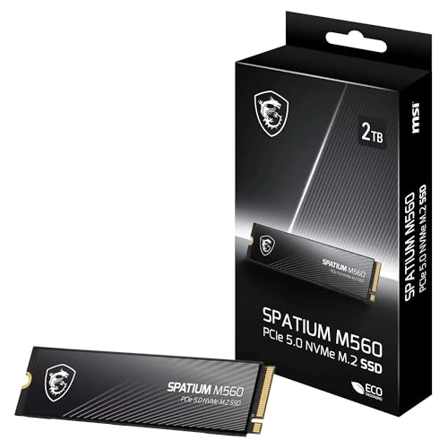 Zeitlich begrenztes Angebot: MSI SPATIUM M560 SSD 2 TB – PCIe 5.0 NVMe M.2 interne SSD, 10.300 MB/s Lesen & 8.700 MB/s Schreiben, 3D NAND, integrierte Datensicherheit, Center – 1200 TBW von 360.99 € auf 360.99 € (0.00% Rabatt)