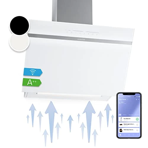 Zeitlich begrenztes Angebot: Klarstein Dunstabzugshaube 60cm Umluft/Abluft, Schwarz mit Spühlmaschinenfestem Filter, Dunstabzug Schräg mit 514m³/h Luftstrom, Abzugshaube 60 cm, Wandhauben mit Wi-Fi & LEDs von 266.99 € auf 226.94 € (15% Rabatt)