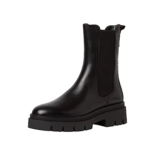 Offerta a tempo: Tamaris Donna Chelsea Leder Blockabsatz Bequem, Black, 37 EU - 26% da 99.95 € a 73.77 €