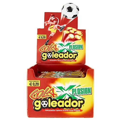 Goleador Xplosion Cola, gefüllte Gummibonbons, Cola-Geschmack, Box mit 150 einzeln verpackten Bonbons, Geschenkideen für Geburtstage und Partys