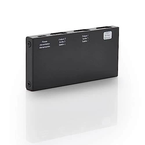 Amazon Basics Sdoppiatore HDMI 1 in 2 out, 4K@60Hz per doppio monitor, solo specchio, nero