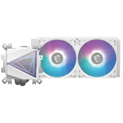 Limitiertes Angebot: MSI MAG CORELIQUID I240 WHITE AIO CPU Wasserkühlung - Vergrößerte Kupferkühlplatte, ARGB & LDB Lüfter, Zweikammer-Wasserblock, Split-Flow Radiator, unterstützt Intel & AMD Sockel von 109.00 EUR auf 83.55 EUR (Spare 23%)