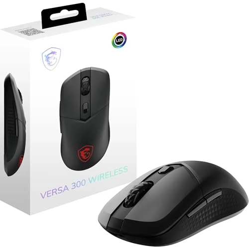 Limited offer: MSI Versa 300 Wireless Gaming Mouse - 8000 DPI Optical Sensor, 1000 Hz Polling Rate, Symmetrical, 30M+ Click Kailh Micro Switches, 6 Buttons, 50-Hour Battery, 1ms Latency, RGB, 60g - Wired/Wireless from 32.33 EUR to 32.33 EUR (save 0%)