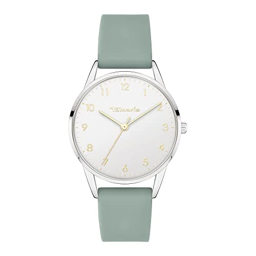 Limited-time offer: Tamaris Women's Watch - Round Quartz Watch for Women with Silicone Strap, Silver, 35mm, Silver/Mint from 56.15 GBP to 56.15 GBP (save 0%)