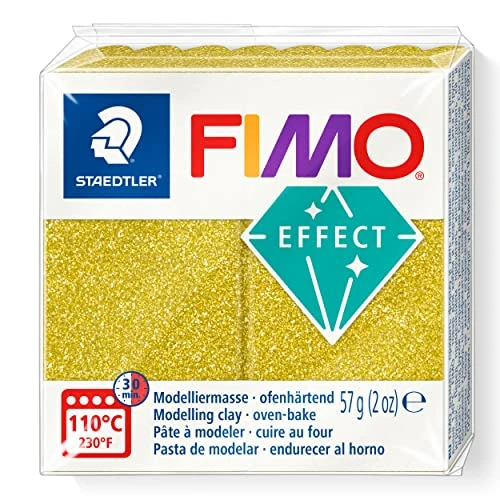 Limited offer: STAEDTLER 8010-112 FIMO Effect Oven-Hardening Polymer Modelling Clay - Glitter Gold (1 x 57g Block) from 13.89 EUR to 13.89 EUR (save 0%)