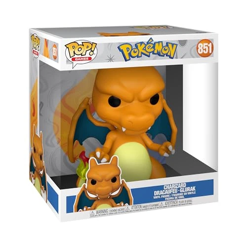 Funko POP! Jumbo: Pokemon - Charizard - Dracaufeu - Vinyl-Sammelfigur - Geschenkidee - Offizielle Handelswaren - Spielzeug Für Kinder Und Erwachsene - Video Games Fans - Modellfigur Für Sammler