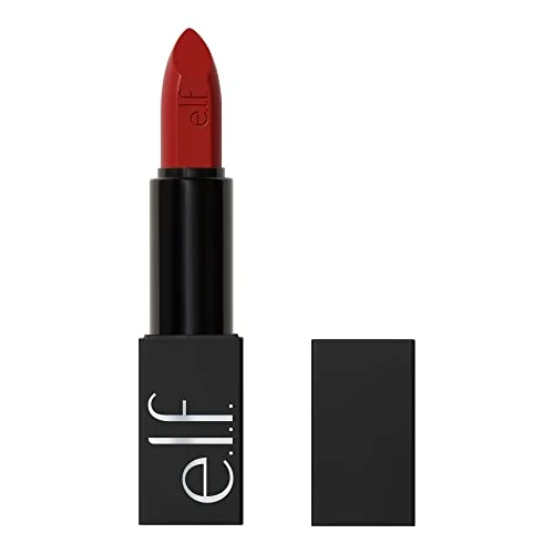 Offerta a tempo: e.l.f. O Face Satin Lipstick, rossetto cremoso a lunga tenuta, nutriente e altamente pigmentato, infuso con jojoba, prodotto vegano e non testato sugli animali, Spicy - 24% da 11.00 € a 8.39 €