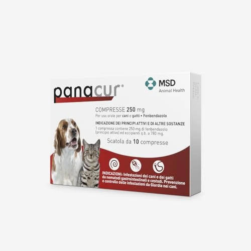 Offerta a tempo: Panacur Compresse 250mg - Vermifugo Per Cani E Gatti, Libera da Giardia, Vermi Tondi e Vermi Piatti - 27% da 29.90 € a 21.84 €