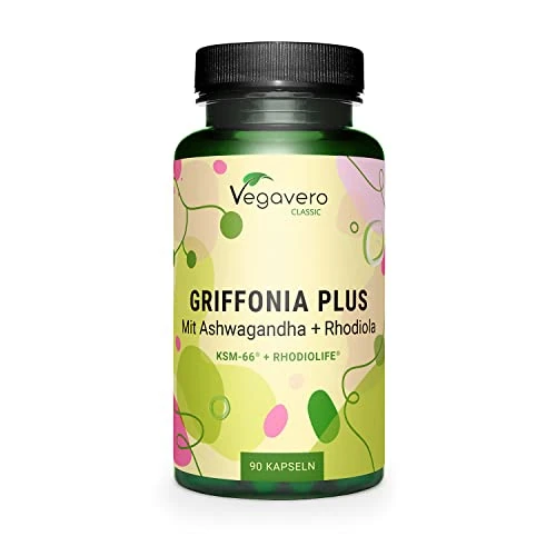 Oferta limitada: 5HTP Griffonia 200 mg | Ashwagandha KSM-66 + Rhodiola Rosea | Dosis Más Alta | Précurseur Serotonina | 5-HTP hidroxitriptofano | Para Energia Cansancio Mental | Vegano | SIN ADITIVOS de 23.90 € a 22.70 € (ahorro 5%)