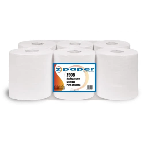 Offerta a tempo: ZPAPER - 6 Rotoli Asciugamani - Pura Cellulosa, 2 Veli, Confezionati. Rotoloni Asciugatutto Asciugamano Multiuso - 0.00% da 29.95 € a 29.95 €