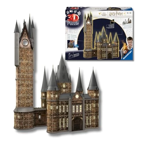 Puzzle 3D Budynki nocą: Zamek Hogwarts Wieża