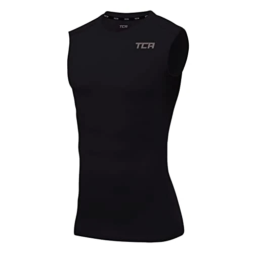 Limited-time offer: TCA Men's HyperFusion Compression Shirt Base Layer Workout Training Running Gym Compression Vest Under Shirt - Black, XL from 9.49 £ to 9.49 £ (save 0.0%)