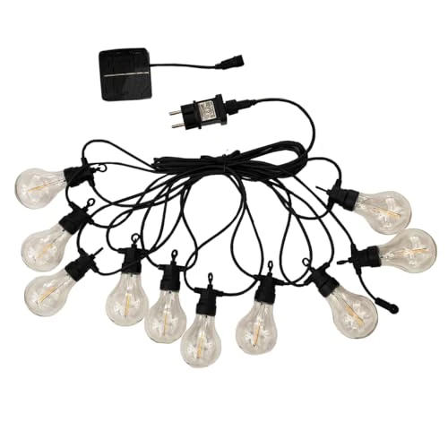 Lumisky Outdoor Connectable Fairy Lights with 10 Transparent Globes LED Warm White Party Clear Hybrid 7.5 m Solar and Mains Powered