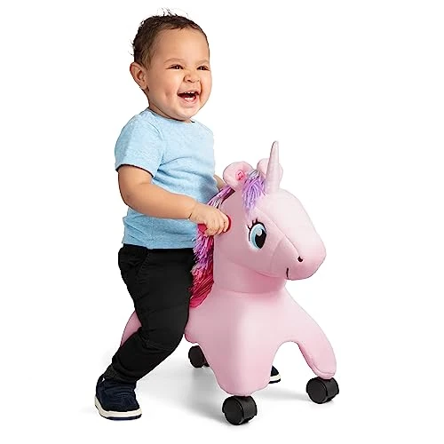 Limited-time offer: Radio Flyer Shimmer the Magic Unicorn Ride On, Ages 1-3, Easy Grip Handles | Toddler Ride On Toys, Interactive Lights & Sounds, Horn Lights Up While Riding, EZ-Glide 360-degree Wheels, Soft Plush Face from $56.99 to $54.42 (save 5%)