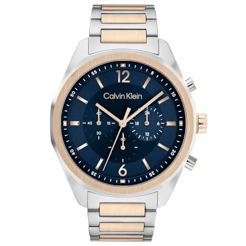 Calvin Klein Reloj Cronógrafo de Cuarzo para Hombre Colección CK Force con Correa de Acero Inoxidable