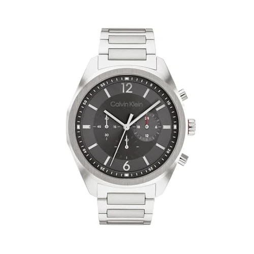 Offerta a tempo: Calvin Klein Orologio con Cronografo al Quarzo da Uomo Collezione CK FORCE con Cinturino — 33% da 199,00 € a 133,99 €