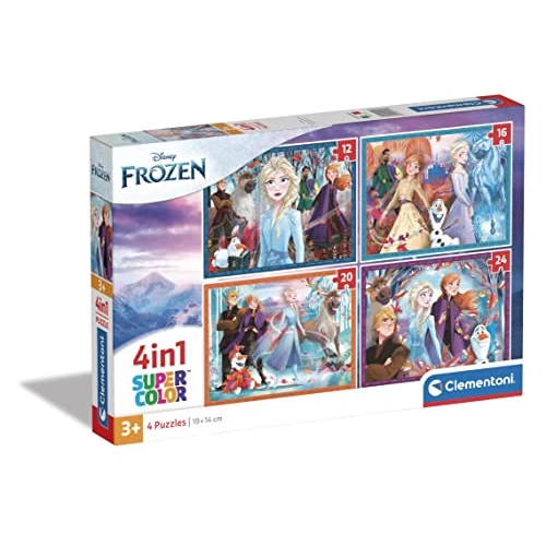 Offerta a tempo: Clementoni - 21518 - Supercolor Puzzle - Disney Frozen - 4 Puzzle da 12,16,20 e 24 Pezzi - Puzzle Bambini 3 Anni, Puzzle Cartoni Animati - Made In Italy - 37% da 7.90 € a 5.00 €