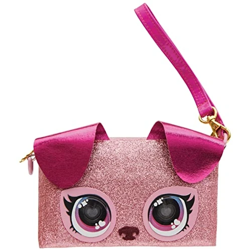 Purse Pets – Bolsa de cachorro – Bolsa para niño cachorro formato bolso – Animado cachorro de ojos que cambian de colores – en el hombro o en la muñeca – Efectos luminosos – Juguete infantil de 4 años