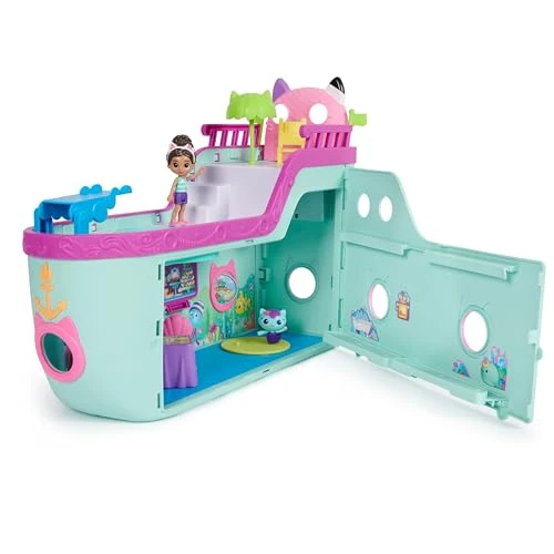 Gabby’s Dollhouse, Gabby Cat Friend Ship, Cruise Ship Toy with 2 Toy Figures, Surprise Toys and Dollhouse Accessories, Kids’ Toys for Girls and Boys 3+