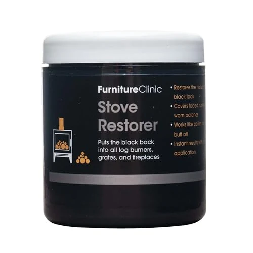 Offerta a tempo: Furniture Clinic Restauratore per stufe - Ripristina il colore nero opaco naturale di stufe, stufe a legna, grate e caminetti. Funziona come un lucidante - 250ml - 0.00% da 16.99 € a 16.99 €