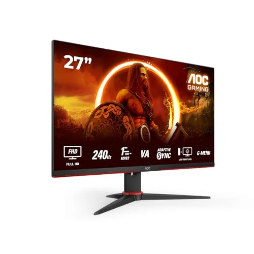 Offerta a tempo: AOC Gaming Monitor 27G2ZNE/BK 27 pollici 1920x1080, FHD, 240Hz, VA Panel, 4ms GtG, (HDMI2x 2.0 DP 1x 1.4) FreeSync Premium , Nero/Rosso - 22% da 169.00 € a 131.99 €