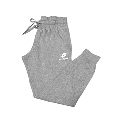 Lotto Pantalón Hombre de Algodón Felpa, Pantalón Mono Hombre Felpa Deportivo Hombre, gris, XXL
