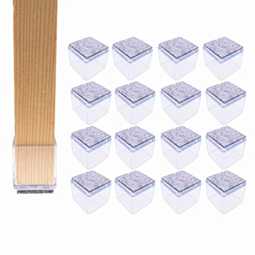 Offerta a tempo: 16 Tappi Protettivi per Gambe della Sedia, Feltrini per Sedie, Piedini (Quadrati, 25 x 25 mm) - 0.00% da 19.90 € a 19.90 €