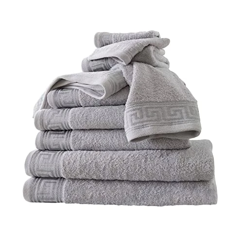 Limited-time offer: GC GAVENO CAVAILIA Towel Bale Set 500 GSM | 8 Piece Towel Set | 2 Hand Towel + 2 Bath Towel + 4 Face Towel | Family Pack Egyptian Cotton Towel Set | Grey from 16.99 GBP to 15.30 GBP (save 10%)