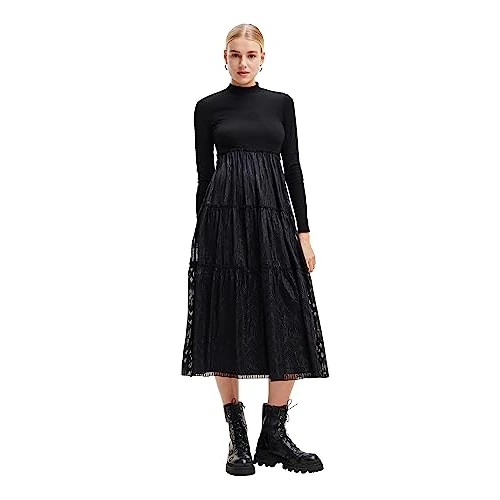 Limited offer: Desigual Women's Vestido Midi Combinado from 103.95 EUR to 61.38 EUR (save 41%)