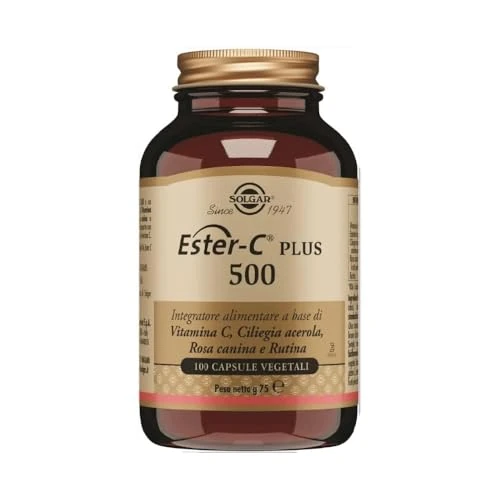 Offerta a tempo: Solgar Ester-C Plus 500, Vitamina C ad Alta Biodisponibilità, 100 Capsule Vegetali, Supporto Immunitario e Antiossidante - 6% da 26.99 € a 25.39 €