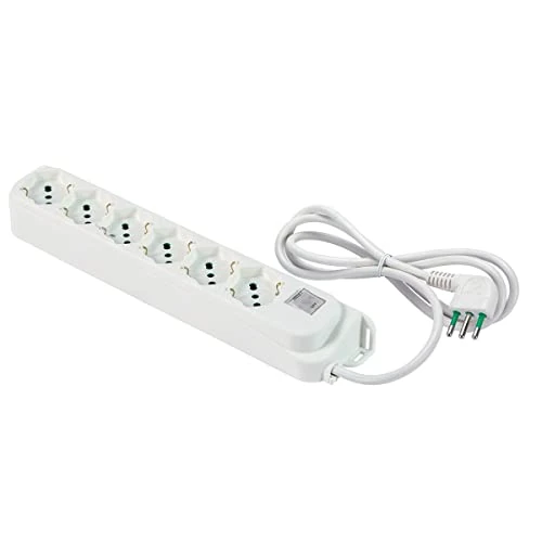 Oferta limitada: FANTON 474304 Regleta 6 plazas OMEGA 6 tomas bipaso Schuko 2P + T 16A cable 1,5 m. enchufe pequeño 2P + T 10A + interruptor automático luminoso de sobrecarga de 19.00 EUR a 19.00 EUR (ahorro 0%)